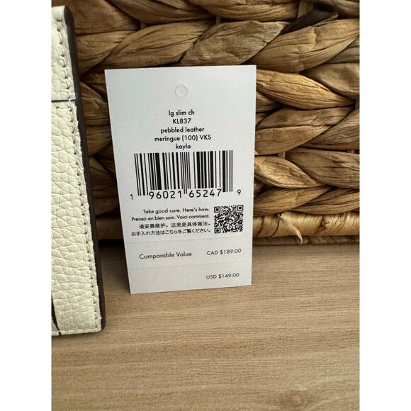 NWT!Kate Spade White Leather Card Holder - Picture 3 of 12